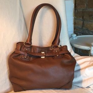 Etienne Aigner Brown Pebble Leather Tote